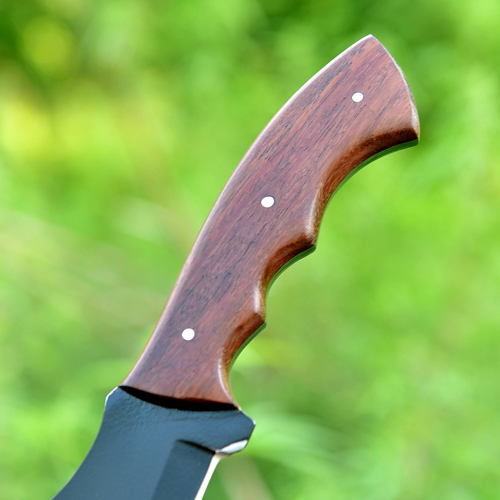 Ridgeback Tactical Hunter Knife – Matte Black Serrated Fixed Blade with Hardwood Handle {FREE GIFT}