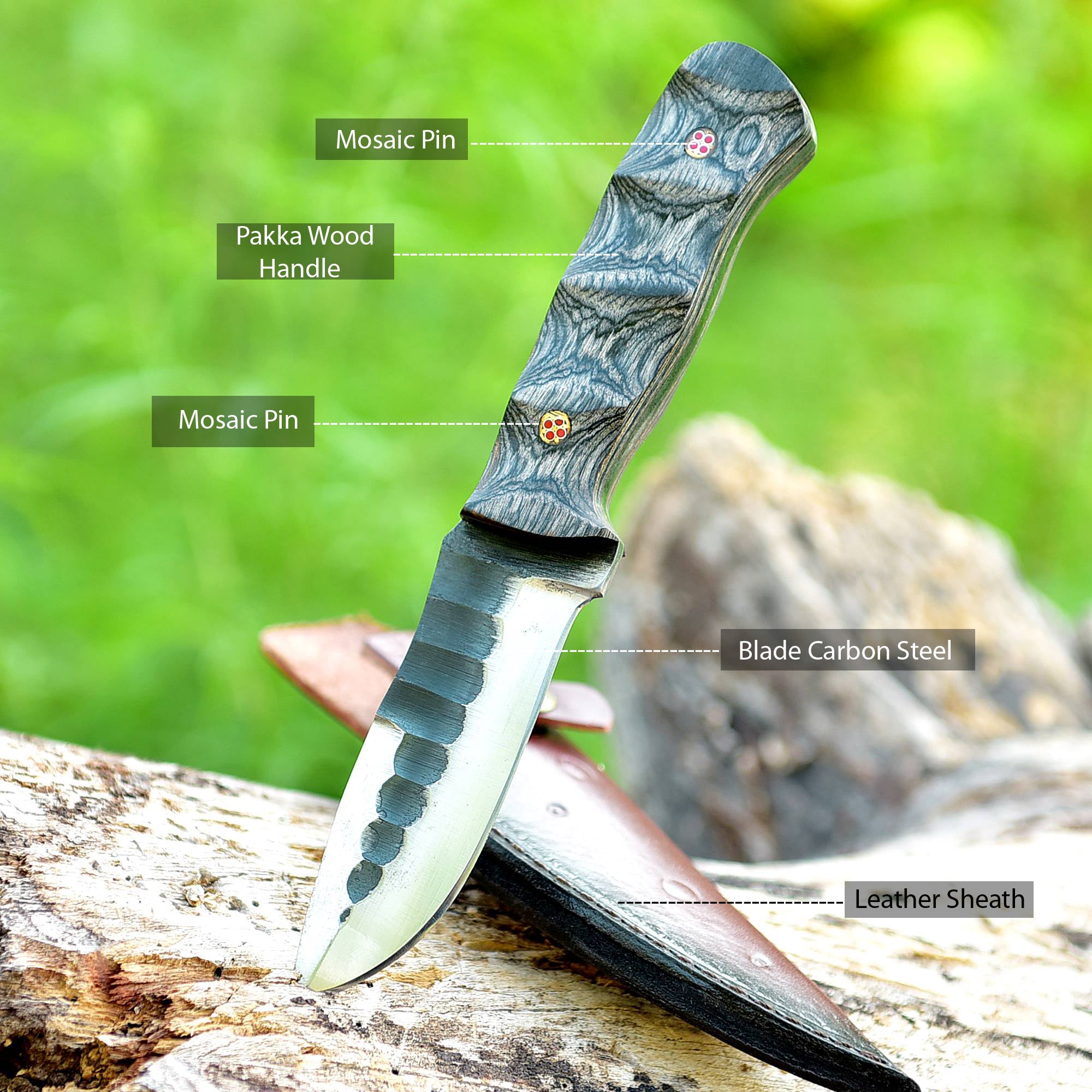 Stonewash Tracker Elite Fixed Blade Knife – Rugged Stonewashed Utility Blade with Sculpted Handle {FREE GIFT}