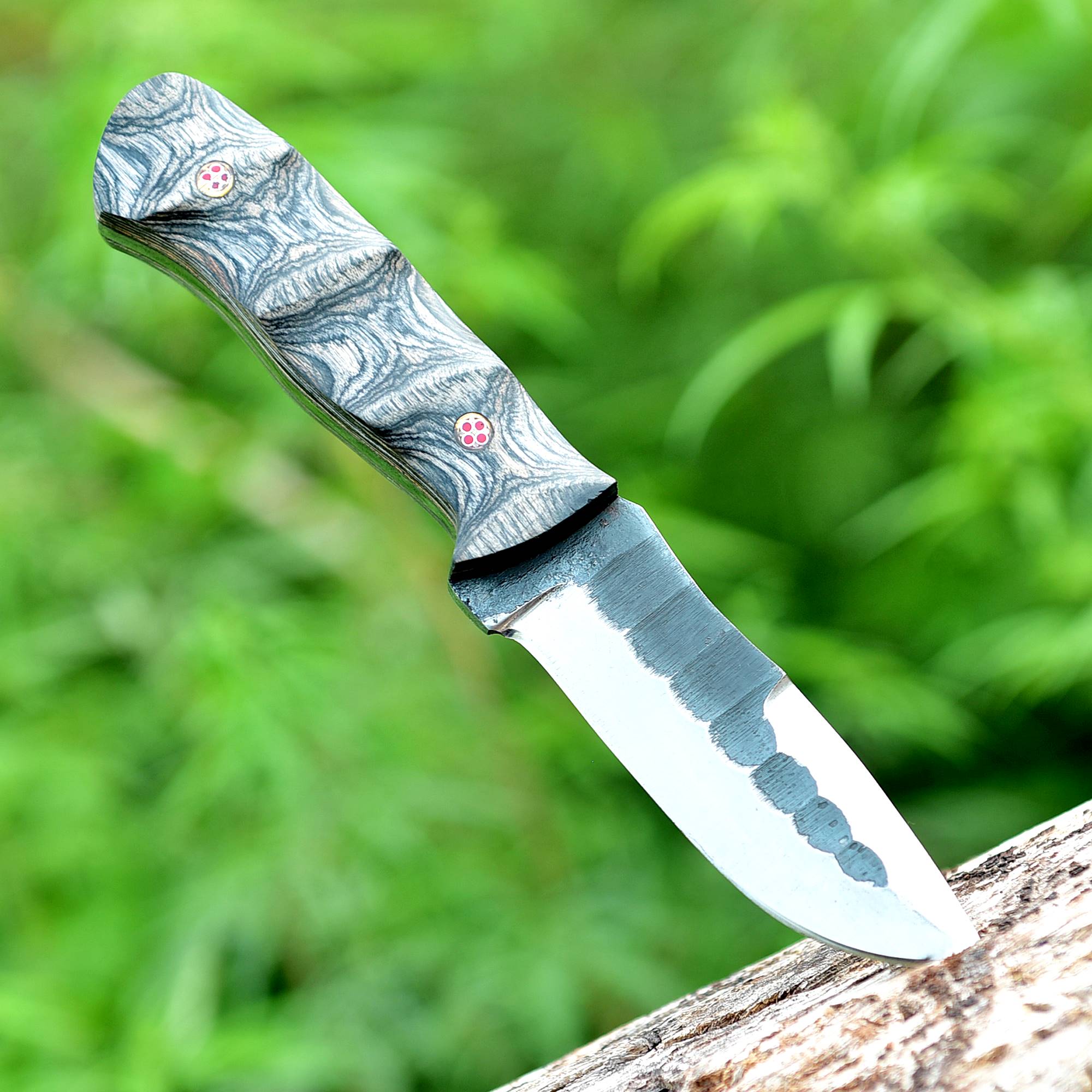 Forge Mark Hunter Fixed Blade Knife – Hand-Finished Forged Texture Blade with Sculpted Handle {FREE GIFT}