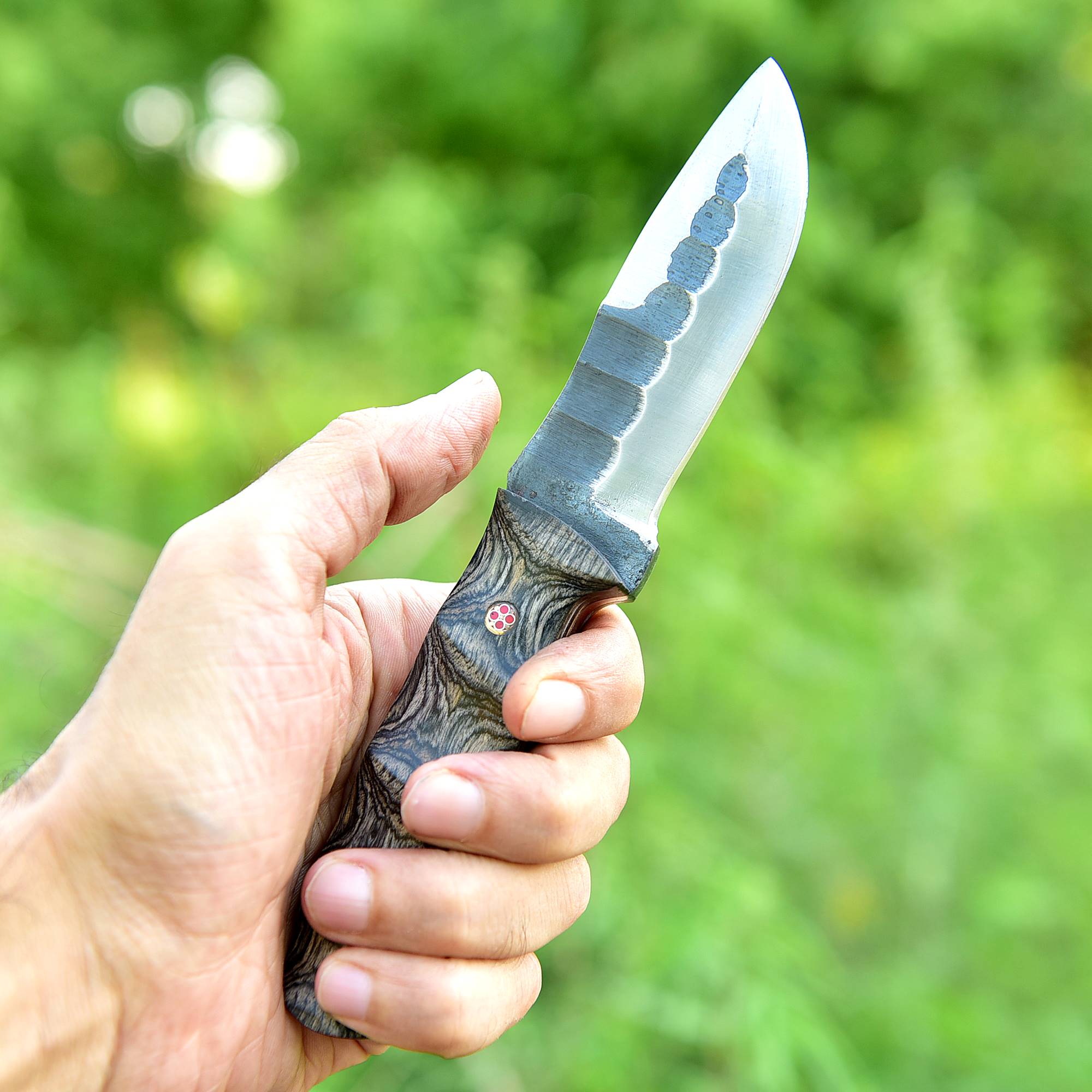 Stonewash Tracker Elite Fixed Blade Knife – Rugged Stonewashed Utility Blade with Sculpted Handle {FREE GIFT}