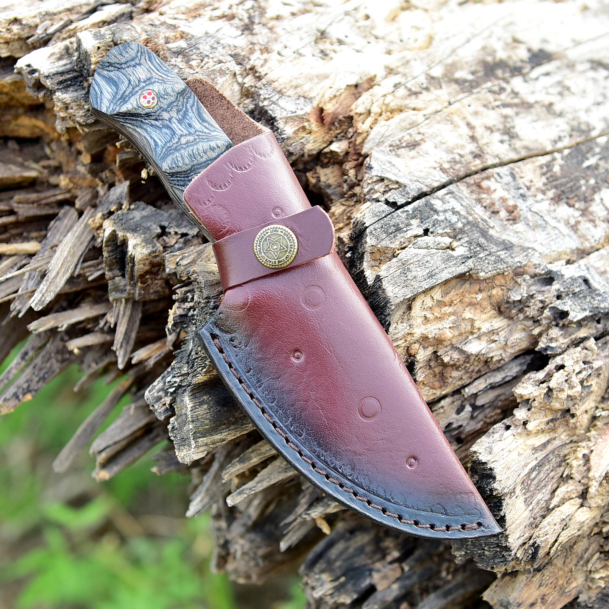 Forge Mark Hunter Fixed Blade Knife – Hand-Finished Forged Texture Blade with Sculpted Handle {FREE GIFT}