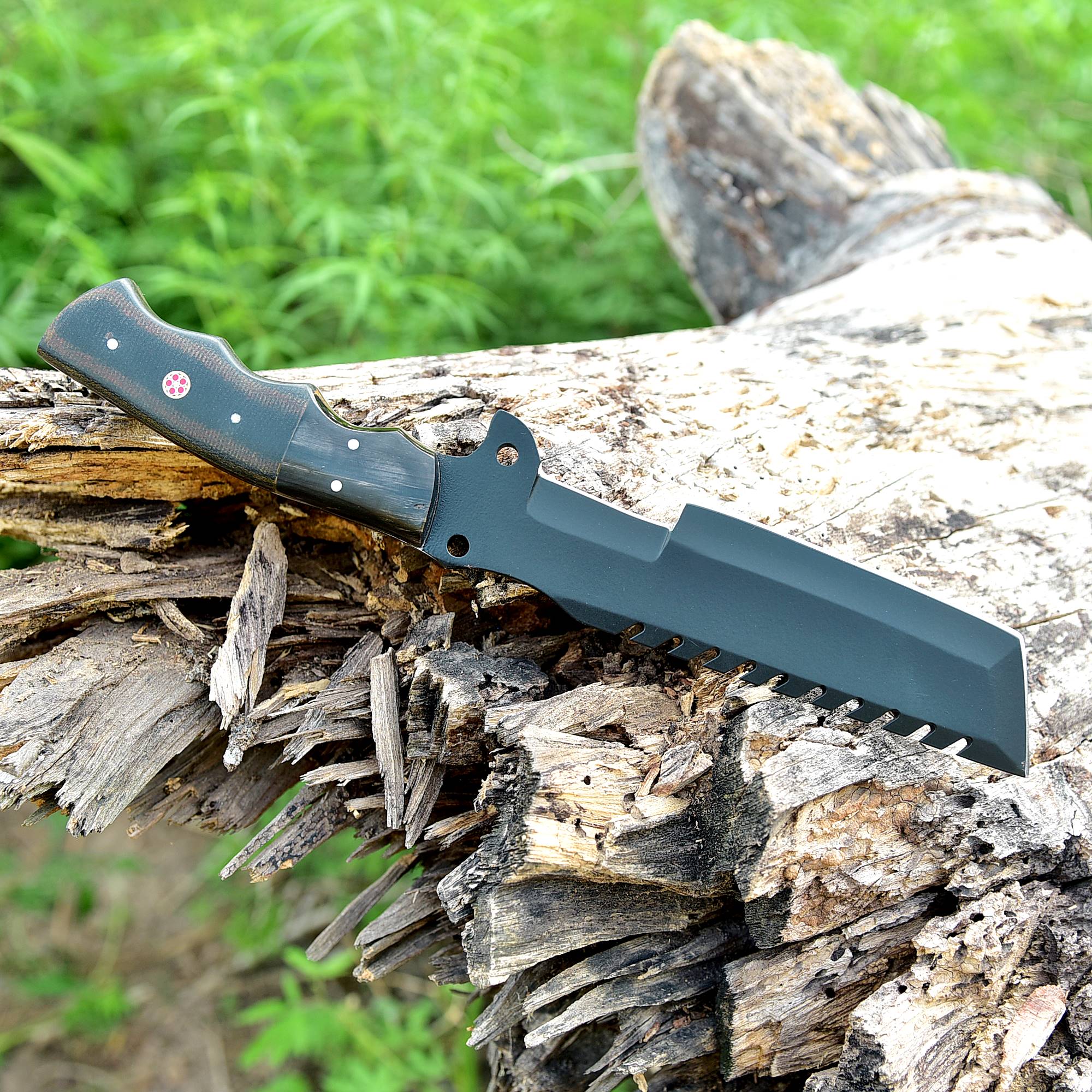Night Raider Tactical Fixed Blade Knife – Matte Black Serrated Survival Blade with Ergonomic Grip {FREE GIFT}